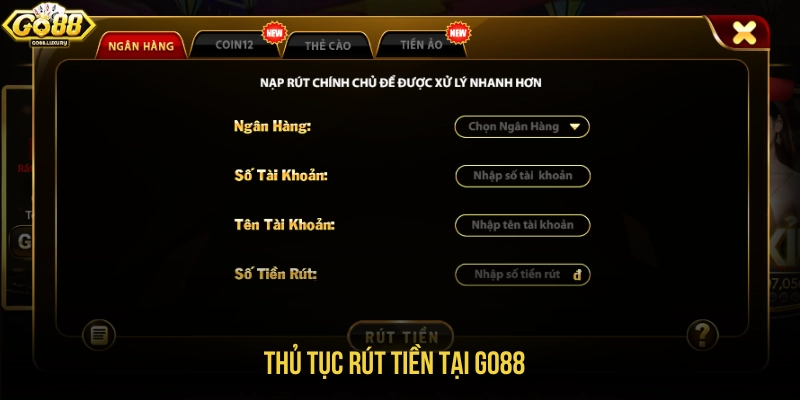 Hoàn tất các thông tin cần thực hiện để rút tiền về ví 